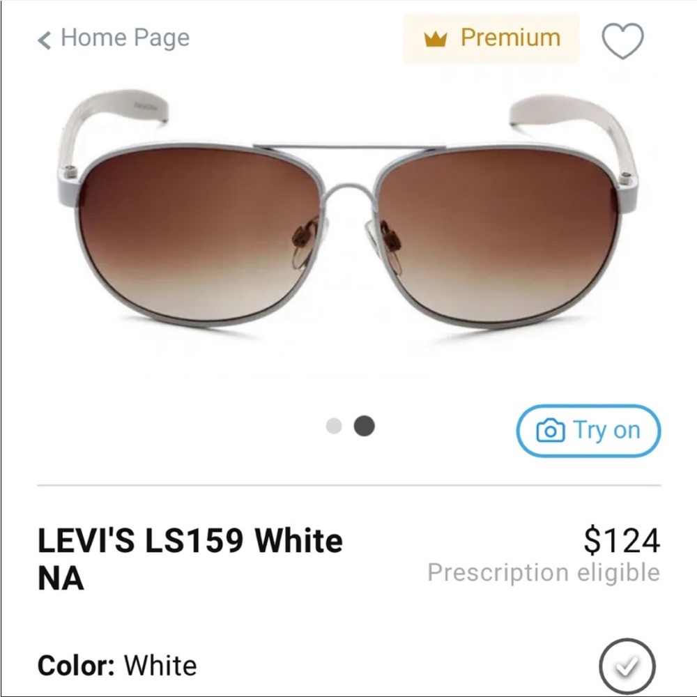 LEVI’S Aviator Sunglasses White Gradient Brown Lens - Picture 3 of 16
